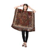 Multicolor silk viscose velvet Kaftan