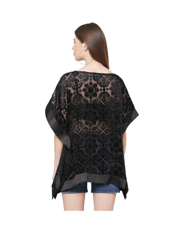 BLACK Burnout velvet Katan top