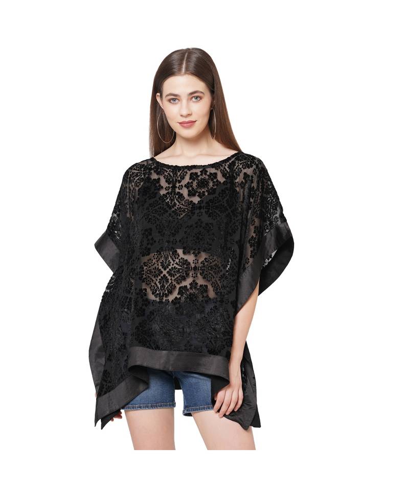 BLACK Burnout velvet Katan top