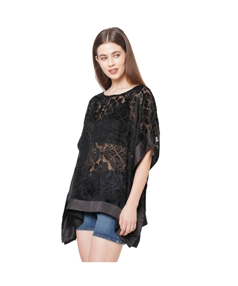 BLACK Burnout velvet Katan top