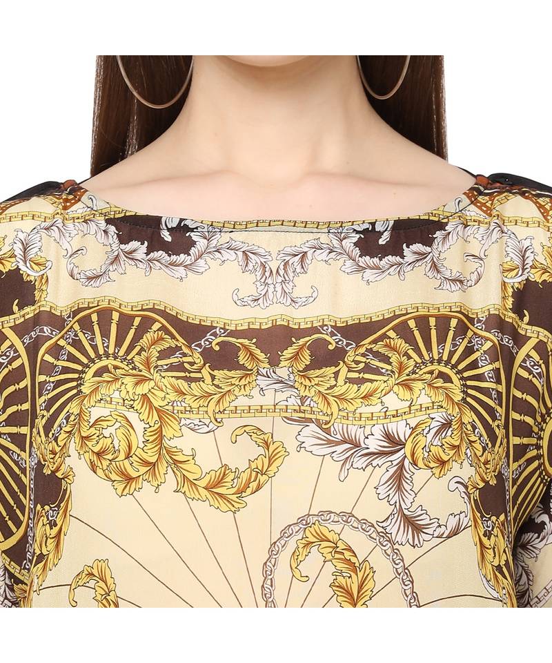 Beige cupro viscose Kaftan top