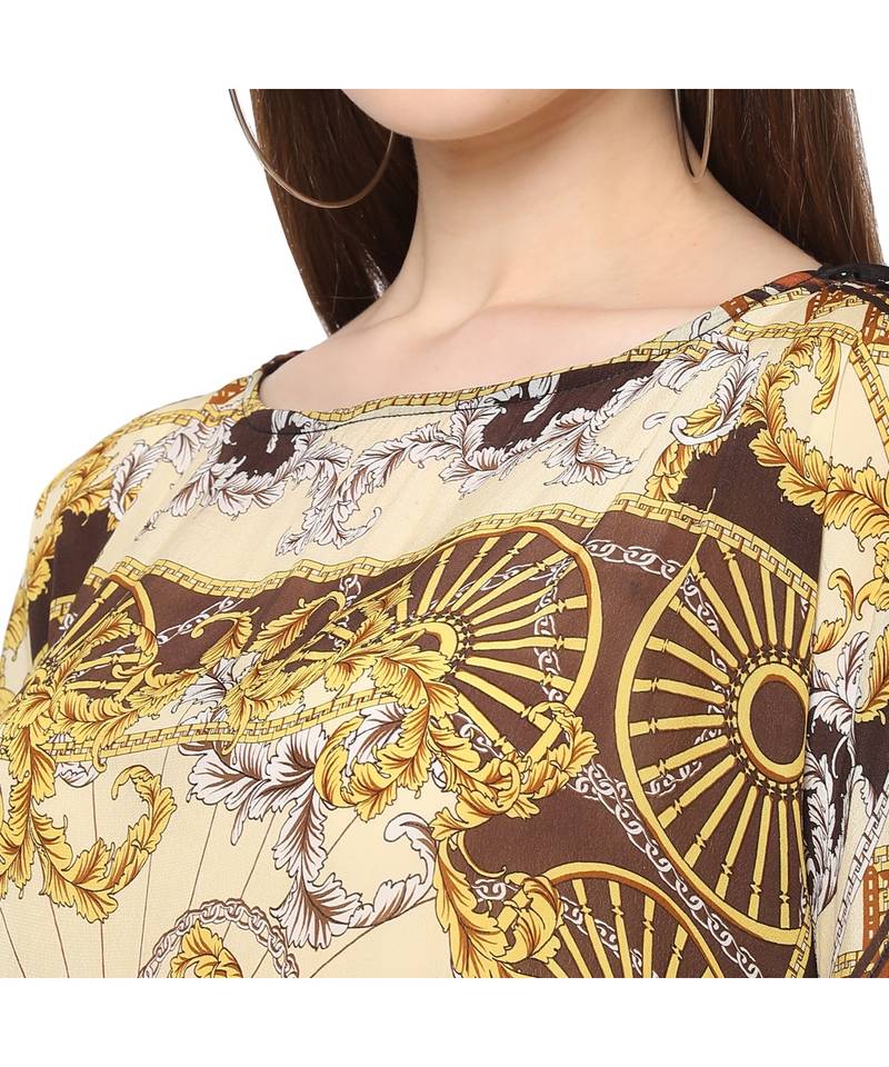 Beige cupro viscose Kaftan top