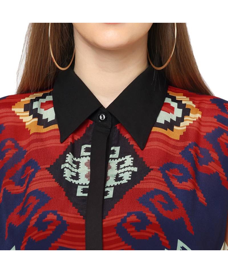 Multicolor Kilim Print Kaftan Shirt