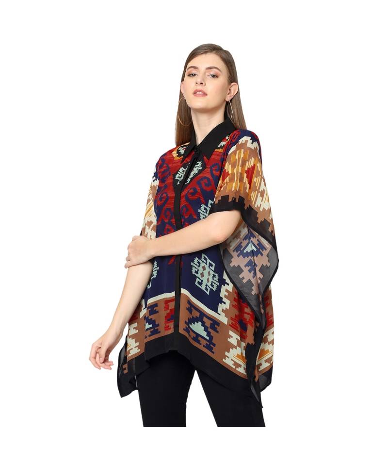 Multicolor Kilim Print Kaftan Shirt