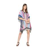 Multi Color Stripe Print Kaftan Tunic