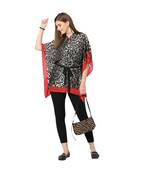 Red And Black Animal Print Kaftan Shirt