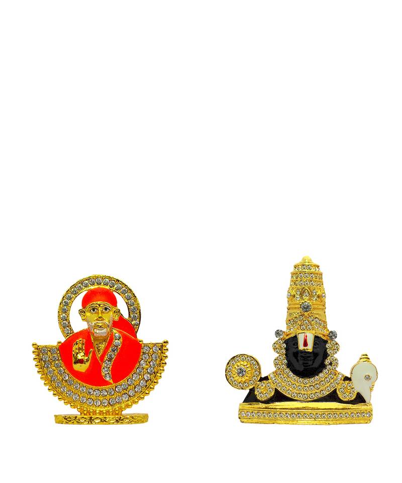 Sai Baba of Shirdi Blessing Murti Lord Venkateswara Srinivasa Venkatachalapati God Tirupati Balaji Set 2 Idol Statue
