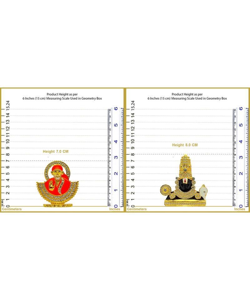Sai Baba of Shirdi Blessing Murti Lord Venkateswara Srinivasa Venkatachalapati God Tirupati Balaji Set 2 Idol Statue