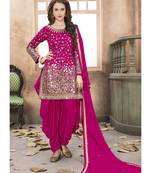 Magenta Designer Taffeta Silk Punjabi Salwar Suit