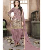 Onion Pink Designer Taffeta Silk Patiala Punjabi Salwar Suit