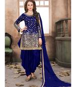 Royal Blue Designer Taffeta Silk Punjabi Salwar Suit