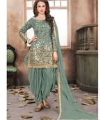 Pastel Designer Taffeta Silk Patiala Salwar Suit