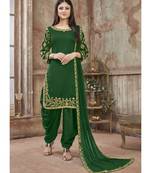 Green Designer Art Silk Patiala Salwar Suit