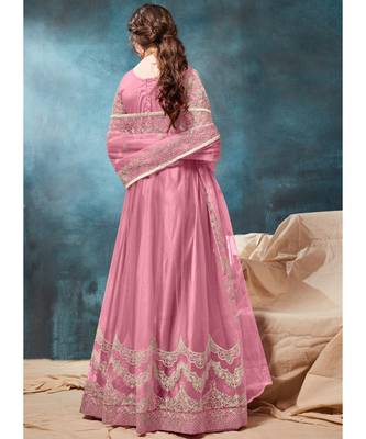 Light Pink Designer Net Anarkali Salwar Kameez 2