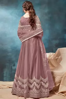 Onion Pink Designer Net Anarkali Salwar Kameez