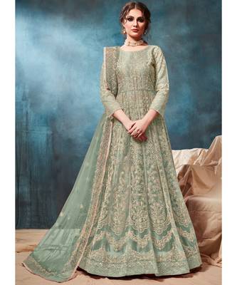 Pastel Designer Net Anarkali Salwar Kameez 1