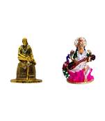 Sai Baba of Shirdi Blessing Murti Mata Saraswati on Lotus Flower Combo Set 2 Idol Statue Showpiece