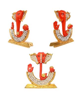 Ik Onkar a Statement of Oneness Electroplated Metal Lord Ganesha as God Siddhi Vinayak Murti Set 2 Idol Statue 6