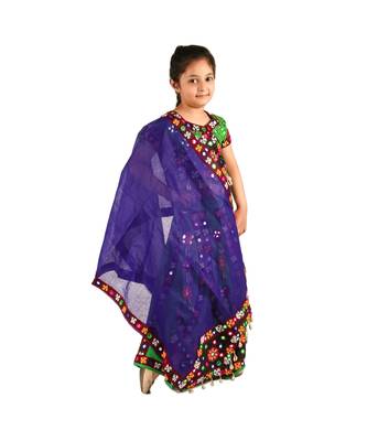 Green Kutch Work Cotton Lehenga Choli Set for Girls With Blouse 4