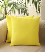 Plain Yellow Solid Set of 2 Cushion Covers