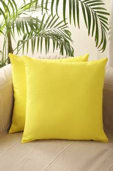 Plain Yellow Solid Set of 5 Cushion Covers
