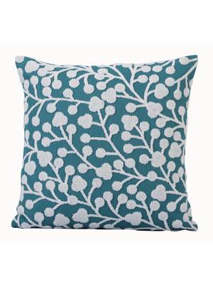 Decorative Tufted Green/White Embroidery with Tassels Set of 5 Cushion Covers 2