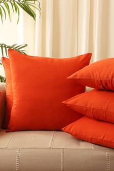 Brick Orange Solid Set of 5 Cushion Covers