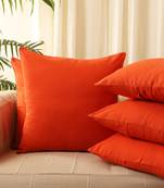 Brick Orange Solid Set of 5 Cushion Covers