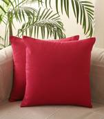 Fuchsia Pink Solid Set of 2 Cushion Covers