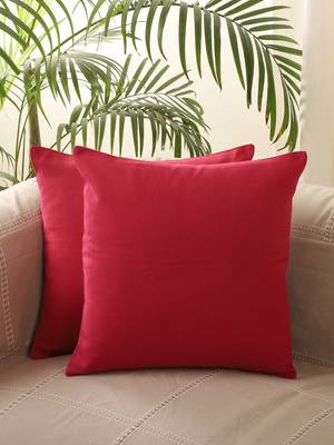 Fuchsia Pink Solid Set of 5 Cushion Covers 1
