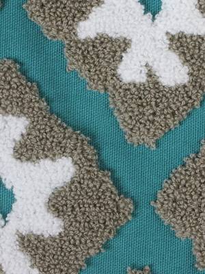 Geometrical Green Aari Embroidery tuffted Desgin Set of 5 Cushion Covers 4