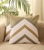 Geometrical Brown Aari Embroidery Work Set of 5 Cushion Covers