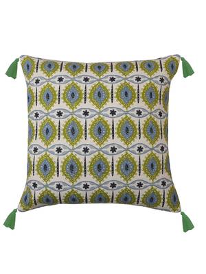 Multi Colour Leaves Aari Embroidery Design Cotton Set of 2 Cushion Covers 2