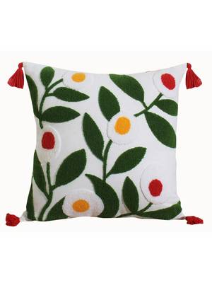 Decorative Aari Embroidery Multi Colour Design Cotton Set of 5 Cushion Covers 3