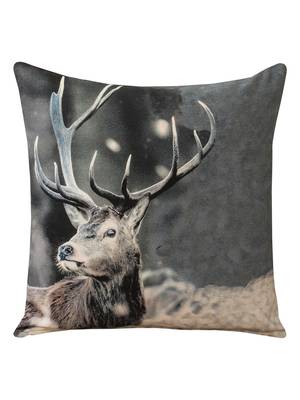 Rain Deer Animal Grey Digital Print Cotton Set of 5 Cushion Covers 2