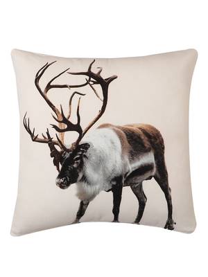 Larry Deer Animal Grey Digital Print Cotton Set of 2 Cushion Covers 2