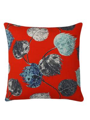 Leaf Desgin Red Digital Print Cotton Set of 5 Cushion Covers 2