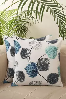 Leaf Desgin Multicolor Digital Print Cotton Set of 2 Cushion Covers