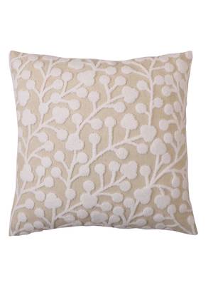 Aari work Grey & White Embroidery with Floral Desgin Cotton Set of 2 Cushion Covers 2