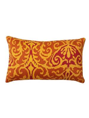 Abstractive Desgin Orange Fully Embroidery Cotton Set of 2 Cushion Covers 2