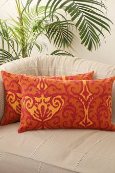 Abstractive Desgin Rust Fully Embroidery Cotton 1 Pc Cushion Covers