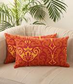 Abstractive Desgin Rust Fully Embroidery Cotton 1 Pc Cushion Covers
