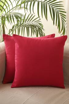 Solid Desgin Pink Plain Cotton Set of 5 Cushion Covers