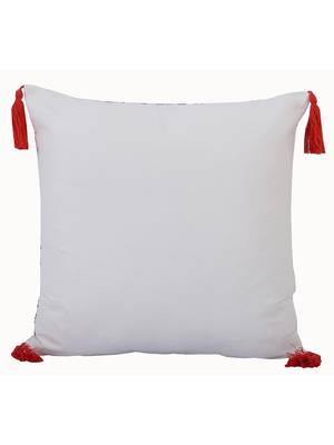 Abstract Blue & Red Embroidery with Dori work Cotton Set of 2 Cushion Cover 3