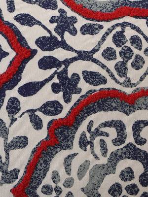 Abstract Blue & Red Embroidery with Dori work Cotton Set of 2 Cushion Cover 4