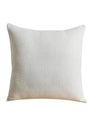 Textured Desgin Ivory Waffle Cotton Set of 2 Cushion Cover 2