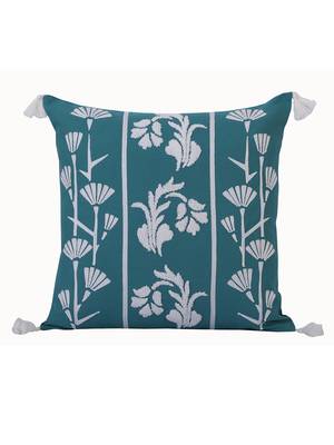 Aari work Green Embroidery with Floral Desgin Cotton Set of 5 Cushion Cover 2