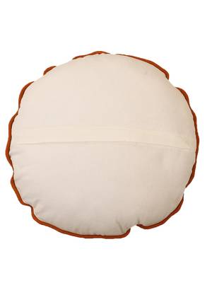 Aari work Multicolor Embroidery with Floral Desgin Cotton Set of 2 Round Cushion Cover 3