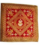 Salvus Pooja Chowki Asan Choki Kapda Set 25x25 Inch Red
