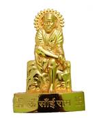 Salvus Stunning Handmade Metal Sai Baba Idol Hindu God  10 x 2 cm Gold